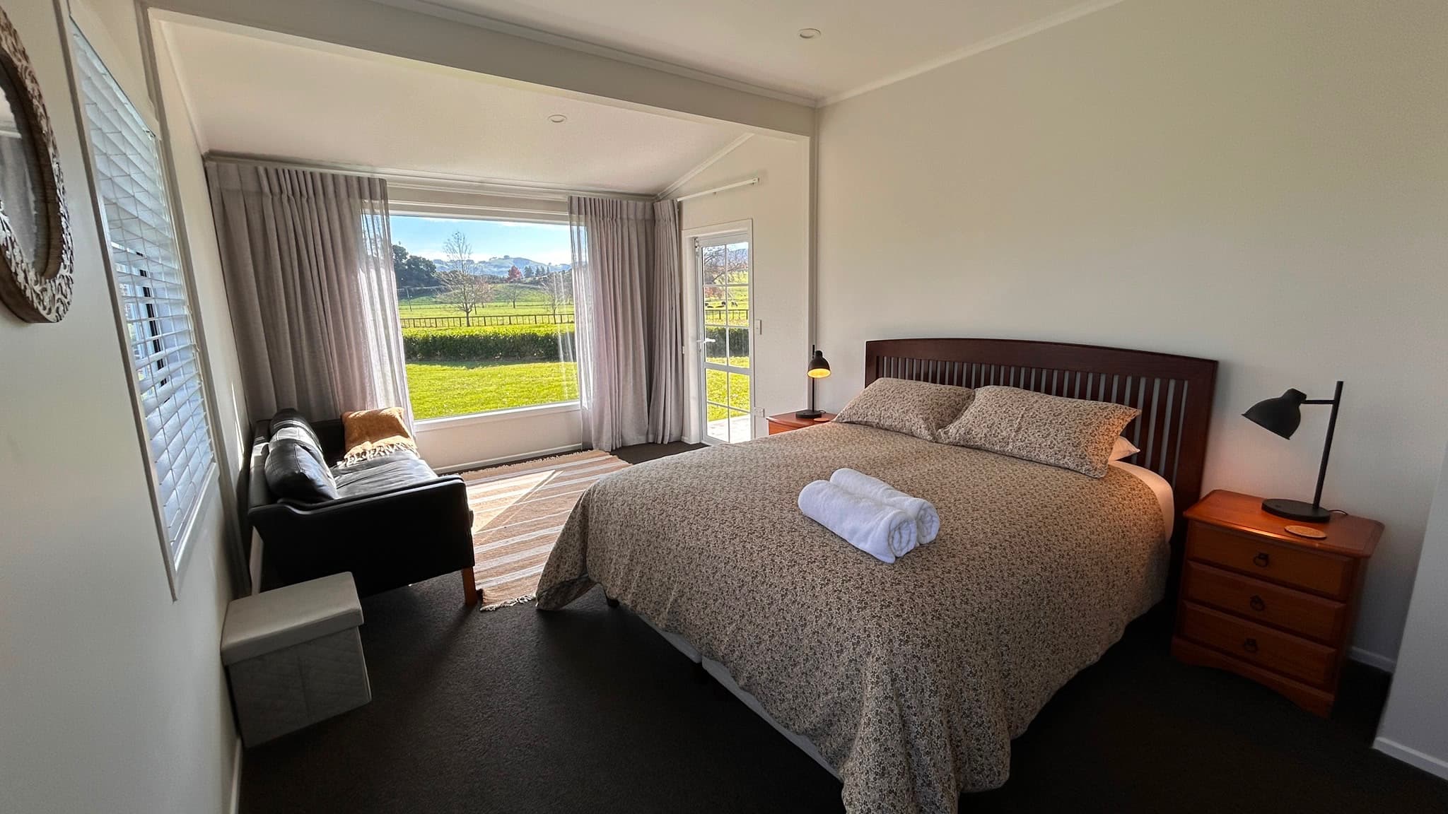 King bedroom with countryside outlook